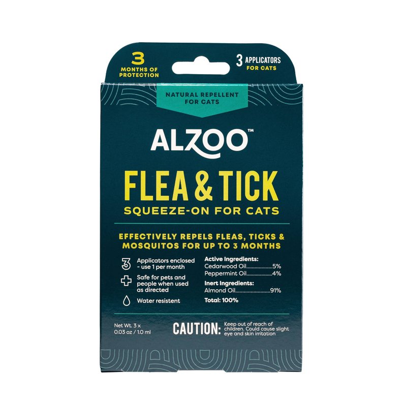ALZOO Natural Flea & Tick Repellent for Cats & Dogs - 3 Month Supply, Easy Applicator-ALZOO Vet-Neema's Pets