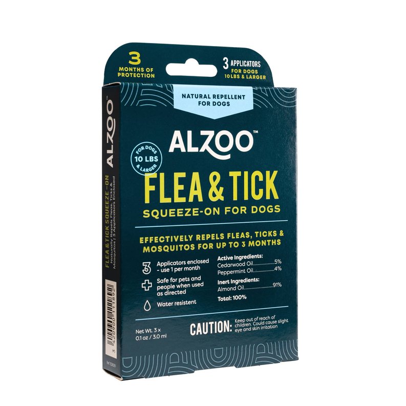 ALZOO Natural Flea & Tick Repellent for Cats & Dogs - 3 Month Supply, Easy Applicator-ALZOO Vet-Neema's Pets