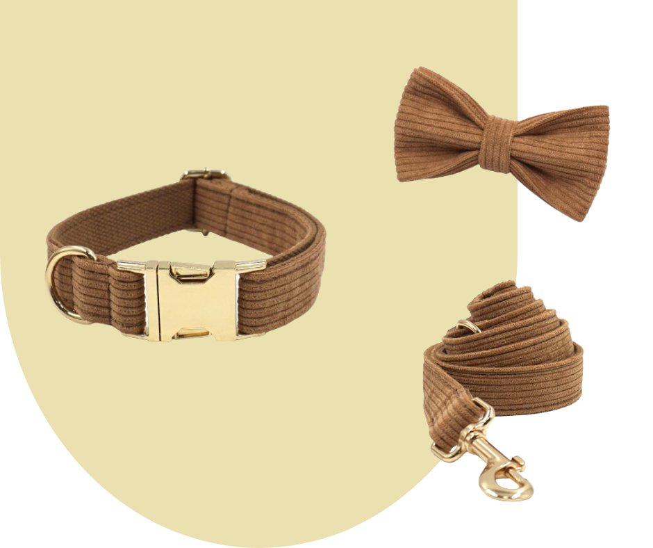 Brown Corduroy Pet Collection: Luxurious GPS-Compatible Gear-Heyripet-Neema's Pets