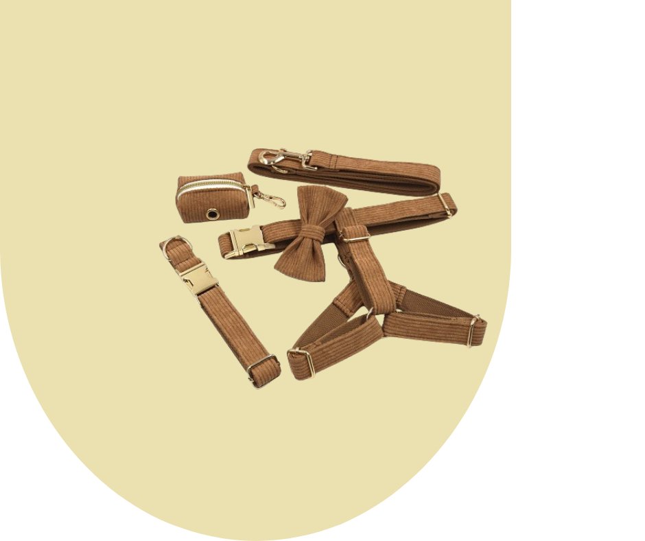 Brown Corduroy Pet Collection: Luxurious GPS-Compatible Gear-Heyripet-Neema's Pets