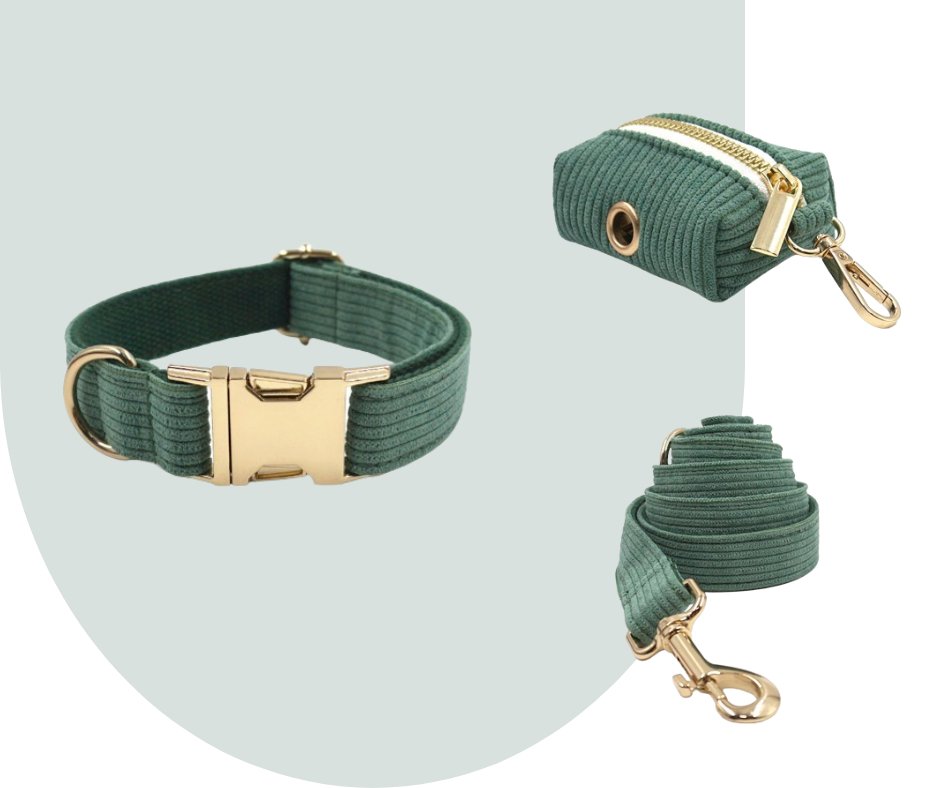Dark Green Corduroy Pet Collection: Enhance Your Pet's Comfort-Heyripet-Neema's Pets