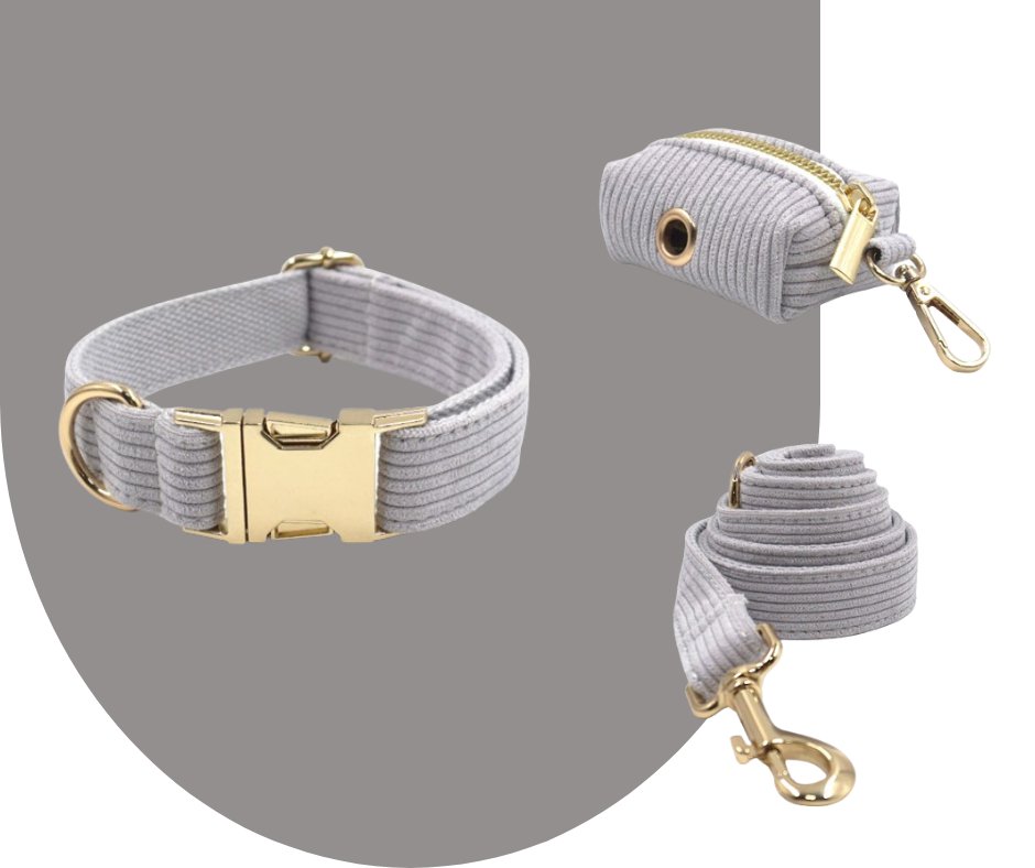 Grey Velvet Corduroy Pet Collection-Neema's Pets
