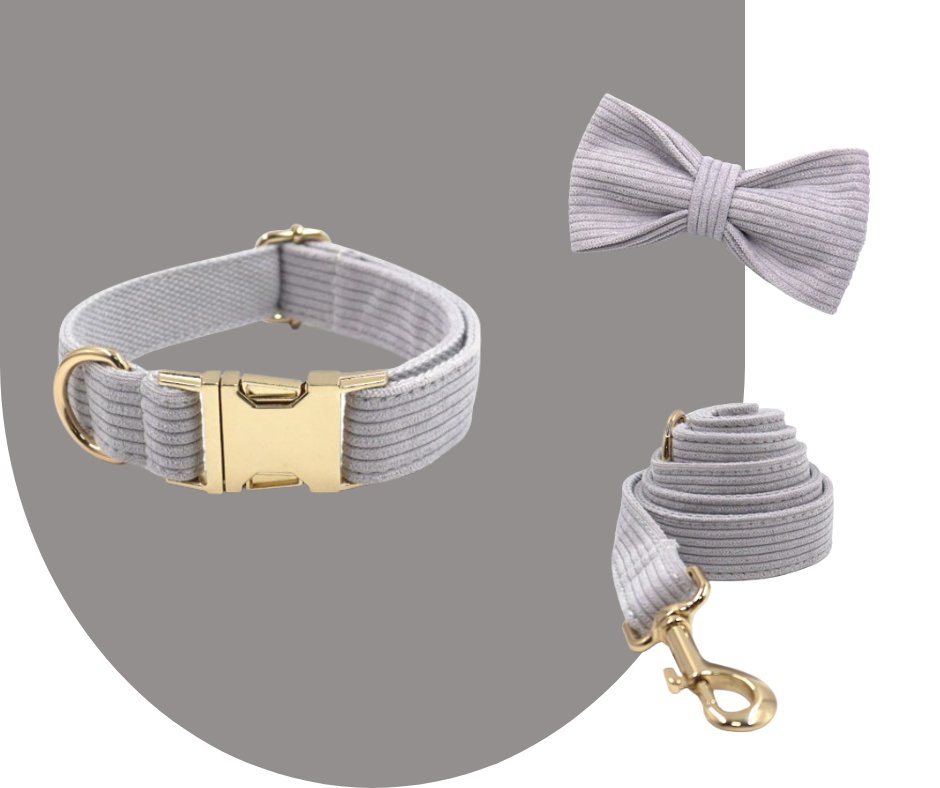 Grey Velvet Corduroy Pet Collection-Neema's Pets