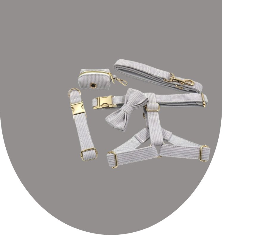 Grey Velvet Corduroy Pet Collection-Neema's Pets