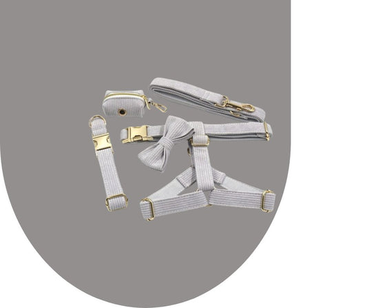 Grey Velvet Corduroy Pet Collection-Neema's Pets