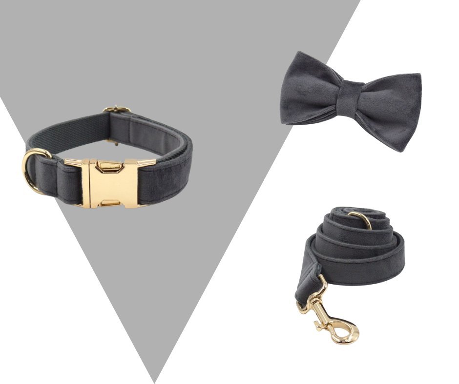 Dark Grey Velvet Corduroy Pet Collection - Neema's Pets