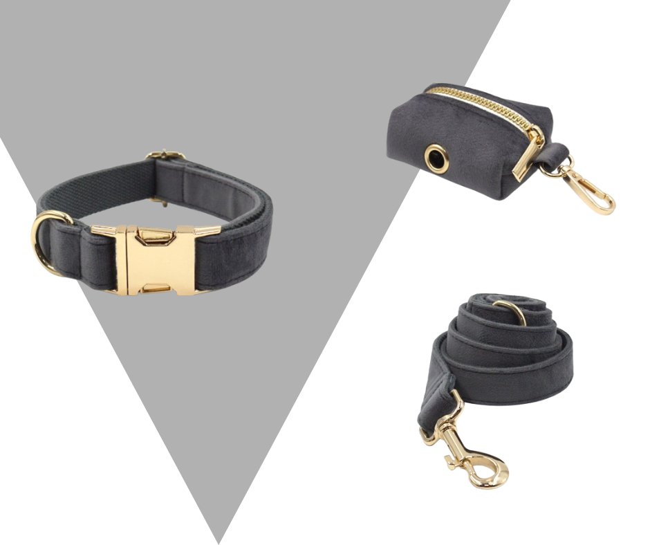 Dark Grey Velvet Corduroy Pet Collection - Neema's Pets