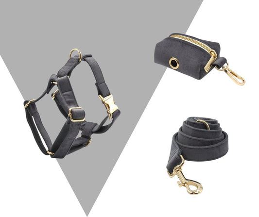 Dark Grey Velvet Corduroy Pet Collection - Neema's Pets