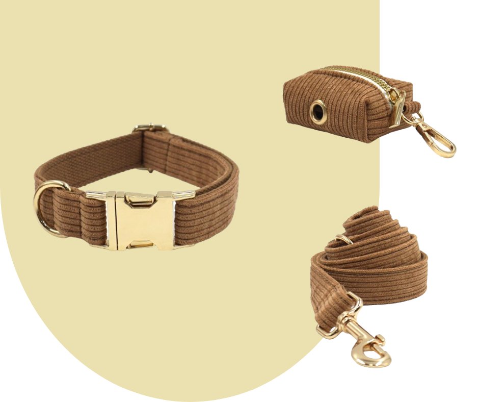Brown Corduroy Pet Collection: Luxurious GPS-Compatible Gear-Heyripet-Neema's Pets