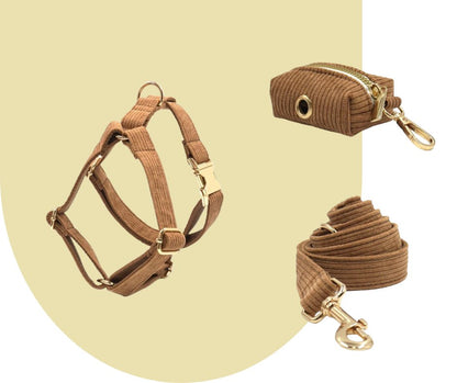 Brown Corduroy Pet Collection: Luxurious GPS-Compatible Gear-Heyripet-Neema's Pets