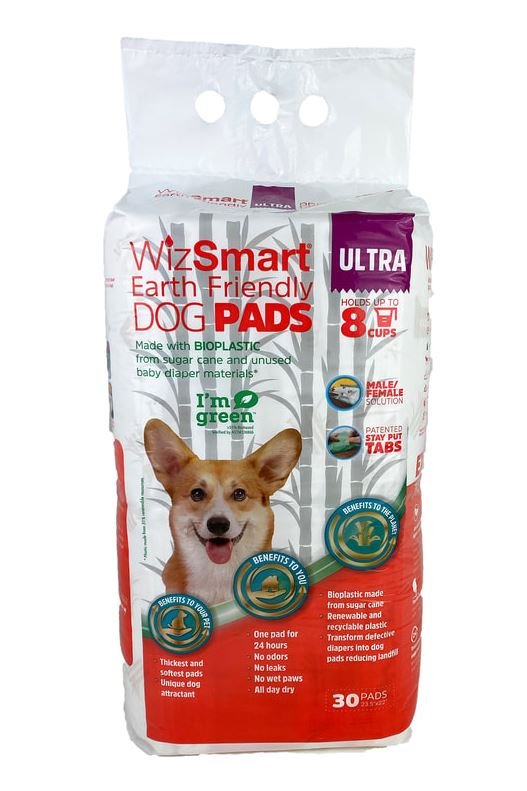 Earth-Friendly WizSmart 30 Count 4-Pack, Dog and Puppy Training Pads